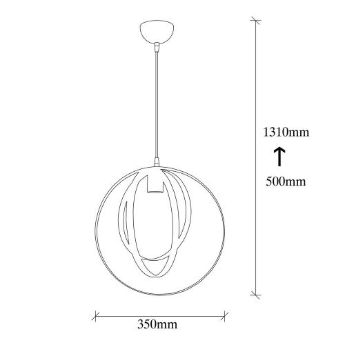 Scandinavian style chandelier, black metal body, 35 cm diameter x 131 cm height | Adjustable height, E27 socket (max. 40W) | Elegant lighting for modern interior design and dining rooms