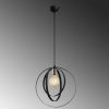 Scandinavian Style Chandelier, Black Metal Body, 35 cm Diameter x 131 cm Height | Adjustable Height, E27 Socket (Max 40W) | Elegant Lighting for Modern Home Décor & Dining Spaces