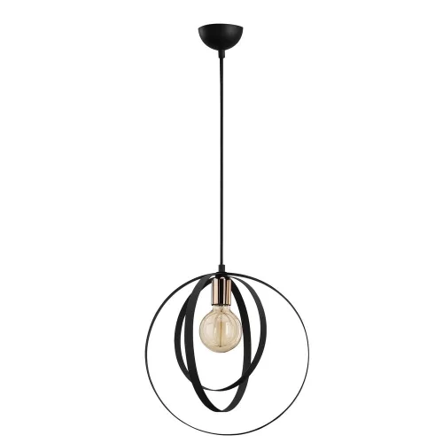 Scandinavian style chandelier, black metal body, 35 cm diameter x 131 cm height | Adjustable height, E27 socket (max. 40W) | Elegant lighting for modern interior design and dining rooms