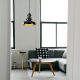 Industrial Scandinavian Chandelier, Black Metal Body, 32 x 32 cm, Height 78 cm, 90 cm Cable, E27 Socket Max 40W, Stylish Lighting for Modern Home & Office Spaces, Elegant & Functional Design