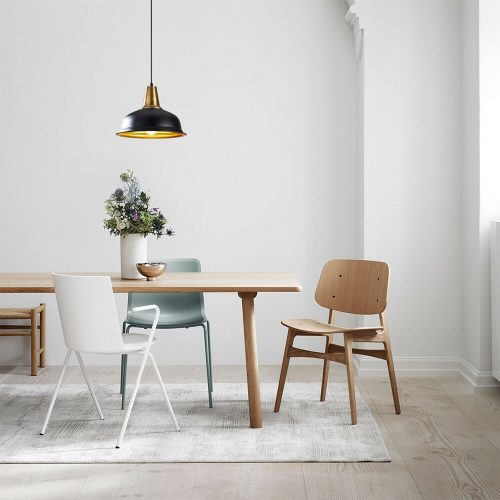 Elegant Black Chandelier, 32 x 32 cm, Height 120 cm | Metal Body, E27 Socket Max 40W | 90 cm Cable | Glam Scandinavian Design, Perfect for Modern Living Rooms & Dining Areas, Stylish & Functional Lighting