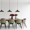 Industrial Scandinavian Chandelier, Black Metal Body, 35 x 35 cm, Height 116 cm, 90 cm Cable, E27 Socket Max 40W, Stylish Lighting for Modern Home & Office Spaces, Elegant & Functional Design