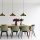 Industrial Scandinavian Chandelier, Black Metal Body, 35 x 35 cm, Height 116 cm, 90 cm Cable, E27 Socket Max 40W, Stylish Lighting for Modern Home & Office Spaces, Elegant & Functional Design