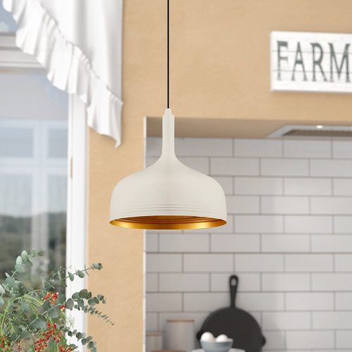 Scandinavian Chandelier, White Metal Body, 30 x 30 cm, Height 126 cm, 90 cm Cable, E27 Socket Max 40W, Elegant & Modern Design for Home Décor, IP20 Rated, Perfect for Living Room & Dining Areas