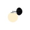 Scandinavian Wall Lamp, Black Metal Body with Glass Cap, 15 x 24 x 24 cm | E27 Socket, Max 40W | Stylish & Functional Lighting for Modern Home Decor, IP20 Rated