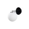 Scandinavian Wall Lamp, Black Metal Body with Glass Cap, 15 x 24 x 24 cm | E27 Socket, Max 40W | Stylish & Functional Lighting for Modern Home Decor, IP20 Rated