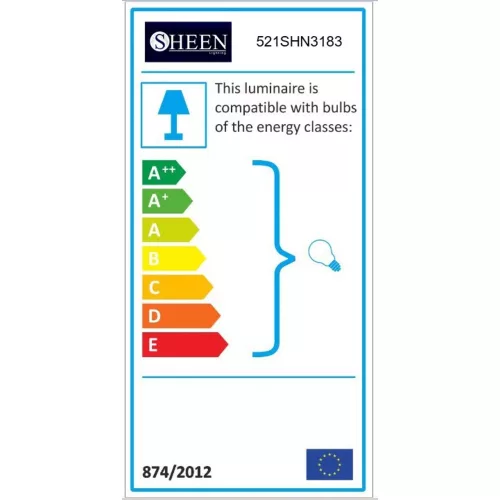 Glam Scandinavian chandelier, gold metal body, 32 x 32 cm, height 66 cm, 90 cm cable, E27 socket Max 40W, IP20 | Elegant lighting for modern homes, perfect for living rooms and dining rooms