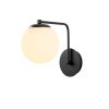 Industrial Scandinavian Wall Lamp, Black Metal Body with Glass Cap, 15 x 26 cm, Height 22 cm, E27 Socket Max 40W, Stylish & Functional Lighting for Modern Home Decor, IP20 Rated