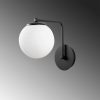 Industrial Scandinavian Wall Lamp, Black Metal Body with Glass Cap, 15 x 26 cm, Height 22 cm, E27 Socket Max 40W, Stylish & Functional Lighting for Modern Home Decor, IP20 Rated