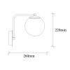 Industrial Scandinavian Wall Lamp, Black Metal Body with Glass Cap, 15 x 26 cm, Height 22 cm, E27 Socket Max 40W, Stylish & Functional Lighting for Modern Home Decor, IP20 Rated
