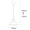 Scandinavian Style Chandelier, Black Metal Body, 20 x 20 cm, Height 108 cm, 90 cm Cable, E27 Socket Max 40W, IP20 | Elegant Lighting for Modern Home Décor & Dining Spaces