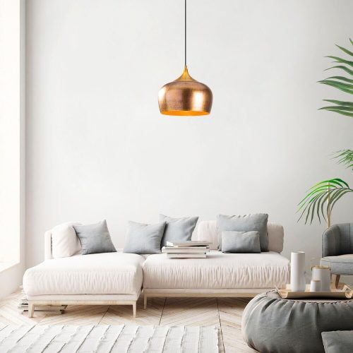 Glam Scandinavian Chandelier, Gold Metal Body, 30 x 30 cm, Height 123 cm, 90 cm Cable, E27 Socket Max 40W, IP20 | Elegant Lighting for Modern Home Décor & Stylish Interiors