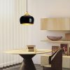 Elegant Black Chandelier, 30 x 30 cm, Height 123 cm | Metal Body, E27 Socket (Max 40W) | 90 cm Cable | Glam & Scandinavian Design | Perfect for Modern Living Rooms & Dining Areas