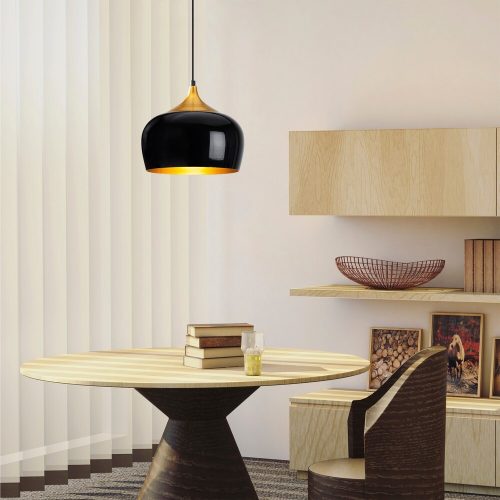 Elegant Black Chandelier, 30 x 30 cm, Height 123 cm | Metal Body, E27 Socket (Max 40W) | 90 cm Cable | Glam & Scandinavian Design | Perfect for Modern Living Rooms & Dining Areas