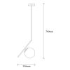 Industrial Scandinavian Chandelier, Black Iron Body, 25 x 15 cm, Height: 76 cm | E27 Socket, Max 40W | Stylish Lighting for Modern Homes, Dining Rooms & Living Spaces, Elegant & Functional Design