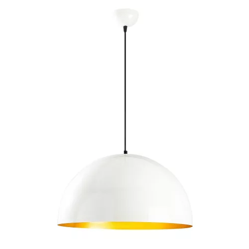 Scandinavian chandelier, white metal body, 50 x 50 cm, height 121 cm, 90 cm cable, E27 socket max 40 W, elegant and modern design for home decoration, IP20 rating, perfect for living room and dining room