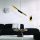 Elegant Black Chandelier, Metal Body, 100 x 8 cm, Height: 104 cm | Adjustable Height, 2 x E14 Max 40W | Glam Scandinavian Design for Modern Spaces