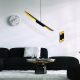 Elegant Black Chandelier, Metal Body, 100 x 8 cm, Height: 104 cm | Adjustable Height, 2 x E14 Max 40W | Glam Scandinavian Design for Modern Spaces