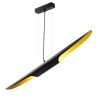 Elegant Black Chandelier, Metal Body, 100 x 8 cm, Height: 104 cm | Adjustable Height, 2 x E14 Max 40W | Glam Scandinavian Design for Modern Spaces