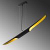 Elegant Black Chandelier, Metal Body, 100 x 8 cm, Height: 104 cm | Adjustable Height, 2 x E14 Max 40W | Glam Scandinavian Design for Modern Spaces