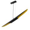 Elegant Black Chandelier, Metal Body, 100 x 8 cm, Height: 104 cm | Adjustable Height, 2 x E14 Max 40W | Glam Scandinavian Design for Modern Spaces