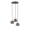 Scandinavian Chandelier, Platinum Color, 35 cm Diameter, 111 cm Height | Adjustable Height, Iron Body, 3 x E27 Max 40W | Elegant Lighting for Modern Home Décor & Dining Spaces