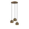 Elegant Vintage Chandelier, 35 cm Diameter, 111 cm Height | Adjustable Height, Iron Body, 3 x E27 Socket (Max 40W) | Glam Scandinavian Design, Perfect for Living Room & Dining Spaces, Bulb Not Included
