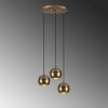 Elegant Vintage Chandelier, 35 cm Diameter, 111 cm Height | Adjustable Height, Iron Body, 3 x E27 Socket (Max 40W) | Glam Scandinavian Design, Perfect for Living Room & Dining Spaces, Bulb Not Included