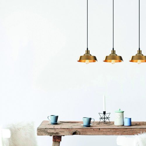 Elegant Vintage Chandelier, Metal Body, 72 x 22 cm, Height: 107 cm | Adjustable Height, 3 x E27 Max 40W | Glam Scandinavian Design, Perfect for Living Room & Dining Spaces, IP20 Rated
