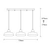 Elegant Vintage Chandelier, Metal Body, 72 x 22 cm, Height: 107 cm | Adjustable Height, 3 x E27 Max 40W | Glam Scandinavian Design, Perfect for Living Room & Dining Spaces, IP20 Rated