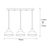 Industrial Scandinavian Chandelier, Black Metal Body, 70 x 40 cm, Height: 111 cm, Adjustable, 3 x E27 Max 40W, IP20 | Stylish Lighting for Modern Homes & Offices, Elegant & Functional Design