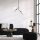 Industrial Scandinavian Chandelier, Black Metal Body, 43 x 15 cm, Height: 74 cm | 2 x E27 Max 40W | Elegant Glass Cap, IP20 | Perfect for Modern Living Spaces & Dining Areas