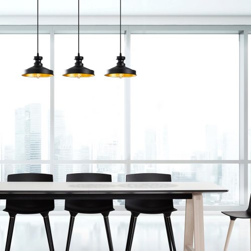 Industrial Scandinavian Chandelier, Black Iron Body, 72 x 22 cm, Height 109 cm, Adjustable Height, 3 x E27 Max 40W, IP20 | Stylish Lighting for Modern Homes & Offices, Elegant Design