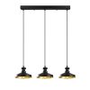 Industrial Scandinavian Chandelier, Black Iron Body, 72 x 22 cm, Height 109 cm, Adjustable Height, 3 x E27 Max 40W, IP20 | Stylish Lighting for Modern Homes & Offices, Elegant Design