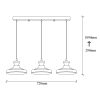 Industrial Scandinavian Chandelier, Black Iron Body, 72 x 22 cm, Height 109 cm, Adjustable Height, 3 x E27 Max 40W, IP20 | Stylish Lighting for Modern Homes & Offices, Elegant Design