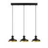 Industrial Scandinavian Chandelier, Black Iron Body, 72 x 22 cm, Height 109 cm, Adjustable Height, 3 x E27 Max 40W, IP20 | Stylish Lighting for Modern Homes & Offices, Elegant Design