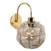 Glamorous Gold Wall Lamp, Metal Body with Glass Cap, 23 x 27 cm, Height 30 cm, E27 Socket (Max 40W), IP20 | Elegant Lighting for Hotel & Modern Home Decor, Stylish & Functional Design