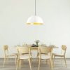 Scandinavian Chandelier, White Metal Body, 60 x 60 cm, Height 126 cm, 90 cm Cable, E27 Socket Max 40W, Elegant & Modern Design for Home Décor, IP20 Rated, Perfect for Living Room & Dining Areas