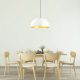 Scandinavian Chandelier, White Metal Body, 60 x 60 cm, Height 126 cm, 90 cm Cable, E27 Socket Max 40W, Elegant & Modern Design for Home Décor, IP20 Rated, Perfect for Living Room & Dining Areas