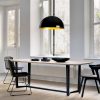 Industrial Scandinavian Chandelier, Black Metal Body, 60 x 60 cm, Height 126 cm, E27 Socket (Max 40W), 90 cm Cable Length, Stylish Lighting for Modern Home & Office Spaces, IP20 Rated