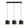 Industrial Scandinavian Chandelier, Black Metal Body, 70 x 20 cm, Height 110 cm, Adjustable, 3 x E27 Max 40W, IP20 | Stylish Lighting for Modern Homes, Perfect for Dining & Living Spaces