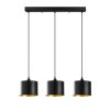 Industrial Scandinavian Chandelier, Black Metal Body, 70 x 20 cm, Height 110 cm, Adjustable, 3 x E27 Max 40W, IP20 | Stylish Lighting for Modern Homes, Perfect for Dining & Living Spaces