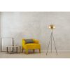Charming floor lamp, metal housing, 50 x 50 cm, height: 170 cm, cap diameter: 40 cm, E27 Max 40W, 200 cm cable, elegant gold and black design, perfect for modern living rooms and bedrooms, IP20 rating.