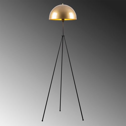 Charming floor lamp, metal housing, 50 x 50 cm, height: 170 cm, cap diameter: 40 cm, E27 Max 40W, 200 cm cable, elegant gold and black design, perfect for modern living rooms and bedrooms, IP20 rating.