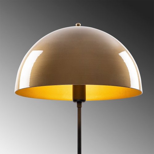Charming floor lamp, metal housing, 50 x 50 cm, height: 170 cm, cap diameter: 40 cm, E27 Max 40W, 200 cm cable, elegant gold and black design, perfect for modern living rooms and bedrooms, IP20 rating.
