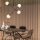 Scandinavian Chandelier, Black Metal Body, 80 x 80 cm, Height: 70 cm | 4 x E27 Socket (Max 40W) | Elegant Glass Cap (15 cm) | Stylish Lighting for Modern Home Décor & Living Spaces