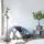 Scandinavian floor lamp, gold metal housing, 130 cm high, 32 x 32 cm base, 4 x E27 sockets (max. 40 W), elegant glass cap, 200 cm cable length, stylish lighting for modern interior design and living spaces