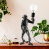 Modern Black Wall Lamp, MDF Body, 60 x 12 x 33 cm, E27 Socket (Max 40W), IP20, Pluggable, Laser-Cut Design, Stylish & Functional Lighting for Any Space