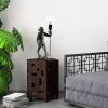 Modern Black Wall Lamp, MDF Body, 60 x 12 x 33 cm, E27 Socket (Max 40W), IP20, Pluggable, Laser-Cut Design, Stylish & Functional Lighting for Any Space