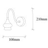 Industrial Wall Lamp, Black & Vintage, 17 x 25 cm, Height 36 cm | Metal Body, E27 Socket Max 40W | Stylish Lighting for Modern Spaces